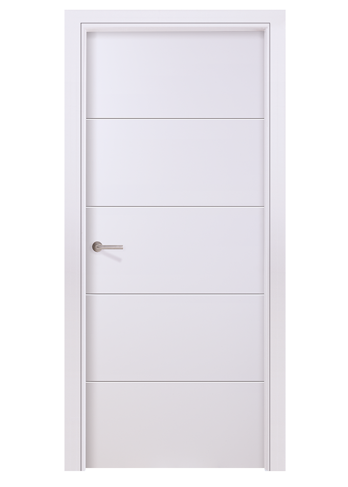 Интериорна врата в бяло с фрезовани линии