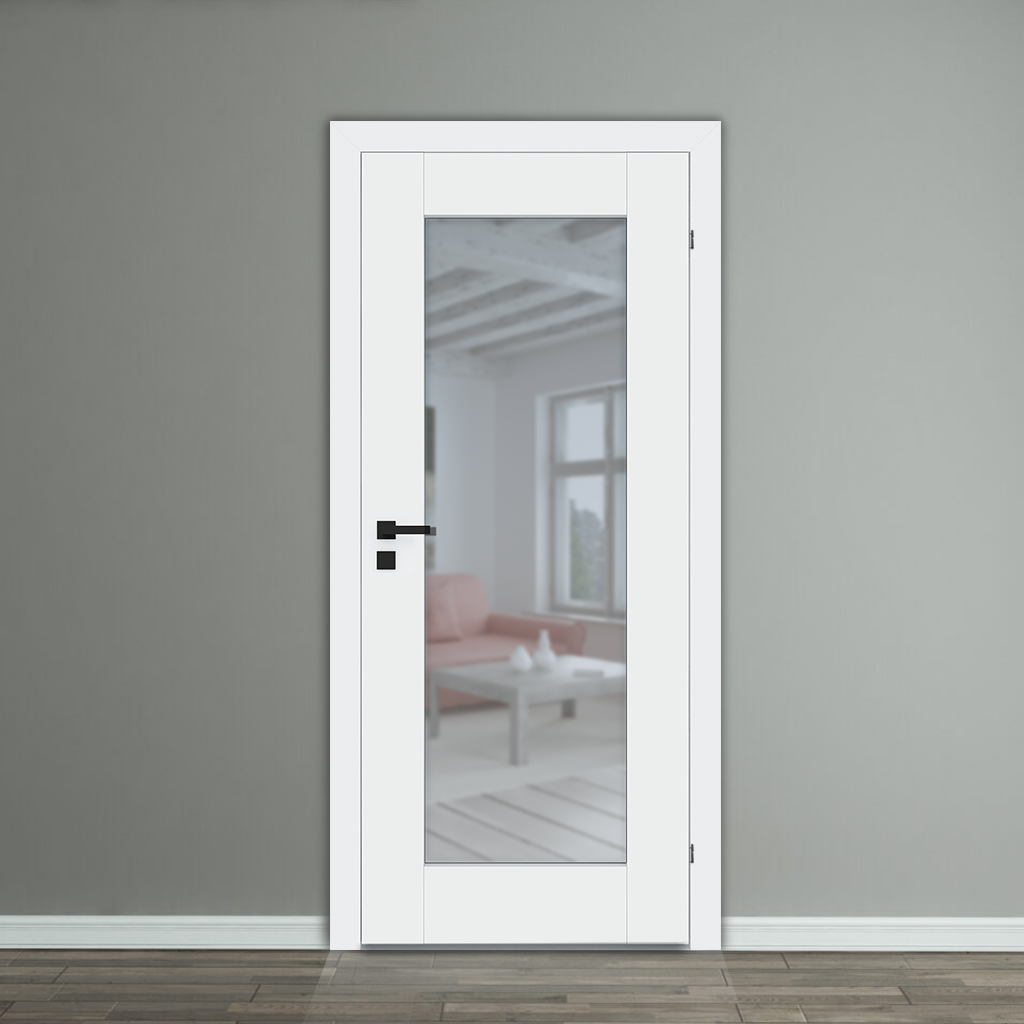 ESTRA 10 Естра 10 бял мат с огледало от страна по избор – Интериорна врата - Image 1